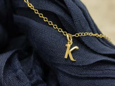 9ct Yellow Gold Letter K Initial   Charm - Standard Image - 3