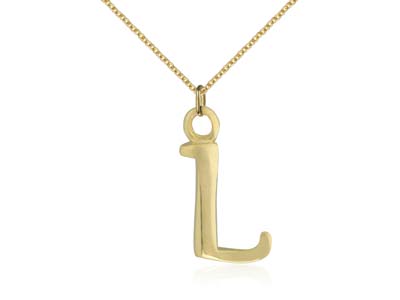 9ct Yellow Gold Letter L Initial   Charm - Standard Image - 2