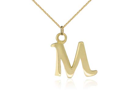 9ct Yellow Gold Letter M Initial   Charm - Standard Image - 2