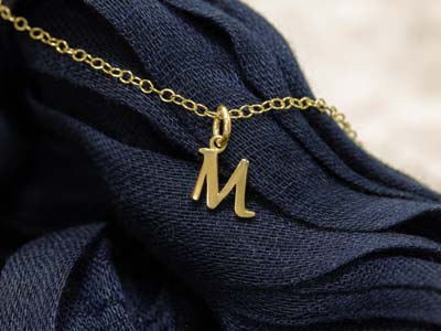 9ct Yellow Gold Letter M Initial   Charm - Standard Image - 3