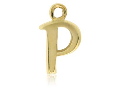 9ct Yellow Gold Letter P Initial   Charm - Standard Image - 1