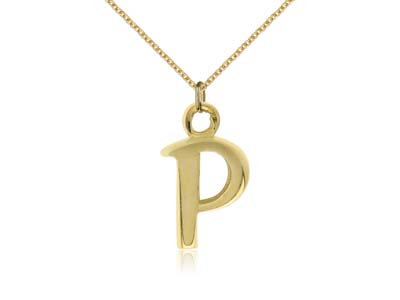 9ct Yellow Gold Letter P Initial   Charm - Standard Image - 2