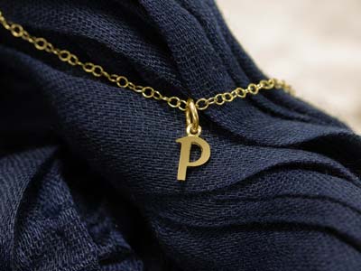 9ct Yellow Gold Letter P Initial   Charm - Standard Image - 3