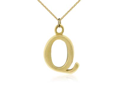 9ct Yellow Gold Letter Q Initial   Charm - Standard Image - 2
