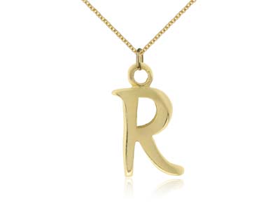 9ct Yellow Gold Letter R Initial   Charm - Standard Image - 2