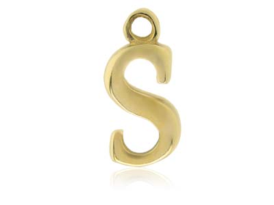 9ct Yellow Gold Letter S Initial   Charm - Standard Image - 1
