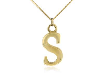 9ct Yellow Gold Letter S Initial   Charm - Standard Image - 2