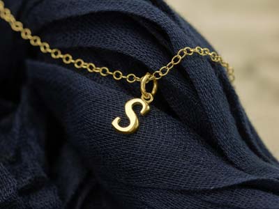 9ct Yellow Gold Letter S Initial   Charm - Standard Image - 3