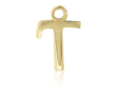 9ct Yellow Gold Letter T Initial   Charm - Standard Image - 1