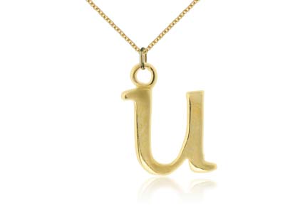 9ct Yellow Gold Letter U Initial   Charm - Standard Image - 2