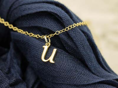 9ct Yellow Gold Letter U Initial   Charm - Standard Image - 3