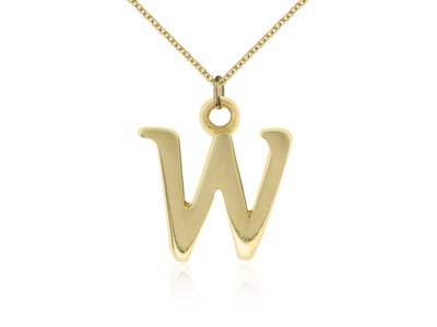 9ct Yellow Gold Letter W Initial   Charm - Standard Image - 2
