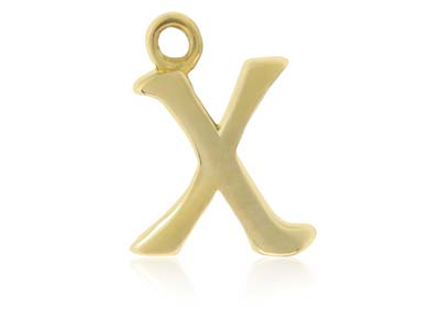 9ct Yellow Gold Letter X Initial   Charm - Standard Image - 1