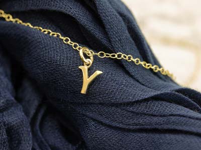 9ct Yellow Gold Letter Y Initial   Charm - Standard Image - 3