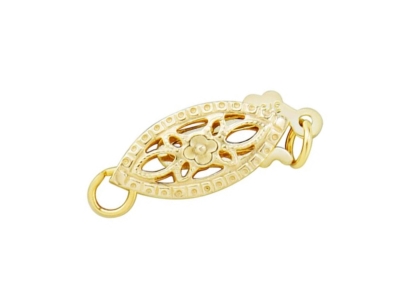 9ct Yellow Gold Oval Filigree Clasp 5.5mm X 11mm