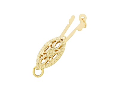 9ct Yellow Gold Oval Filigree Clasp 5.5mm X 11mm - Standard Image - 2