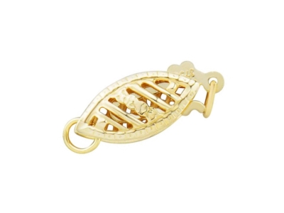 9ct Yellow Gold Oval Filigree Clasp 5mm X 11mm