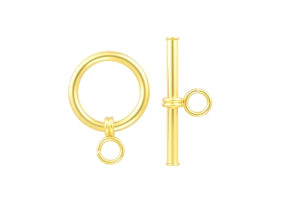9ct Yellow Gold 9mm Ring And Bar Toggle Set