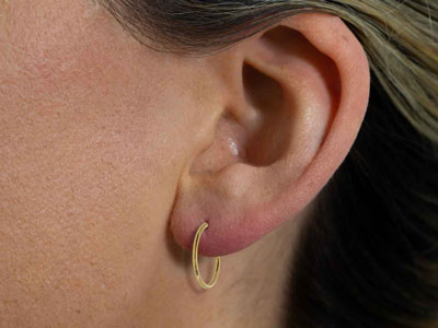 9ct Yellow Gold Creole Sleeper     Superlight 14mm Hoops, Pack of 2,  100% Recycled Gold - Standard Image - 3
