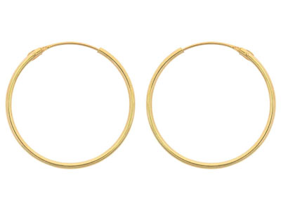 18ct Yellow Gold Creole Hoop Earrings