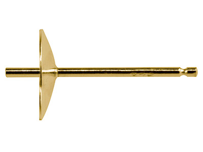 9ct Yellow Gold Cup Peg Post 3mm,  301 - Standard Image - 2