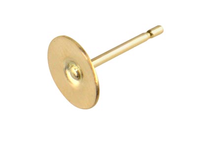 9ct Yellow Gold Peg And Flat Disc  5mm