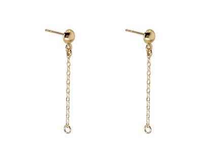 9ct Yellow Gold Dropper Earrings   28mm Pack of 2, 100 Recycled Gold