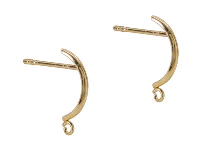 9ct Yellow Gold Half Hoop And Peg  Earrings Pack of 2, 100 Recycled  Gold