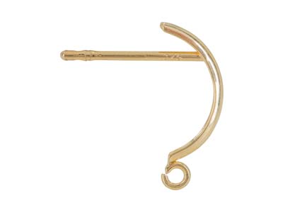 9ct Yellow Gold Half Hoop And Peg  Earrings Pack of 2, 100% Recycled  Gold - Standard Image - 2