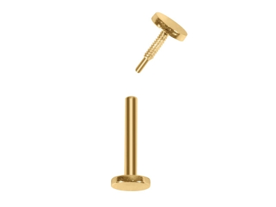 9ct Yellow Gold Circle Labret Post 3mm - Standard Image - 3