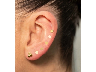 9ct Yellow Gold Circle Labret Post 3mm - Standard Image - 5