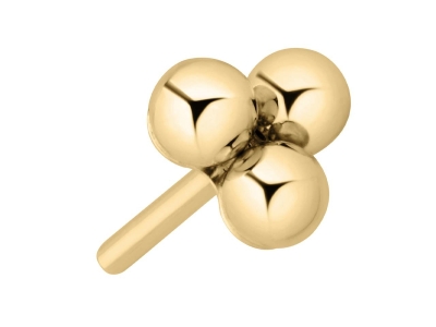 9ct Yellow Gold Trinity Ball Labret Tube 4.5mm