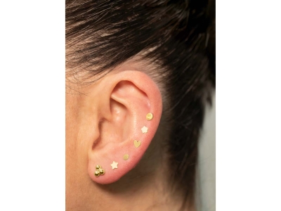 9ct Yellow Gold Star Labret Post   3mm - Standard Image - 5