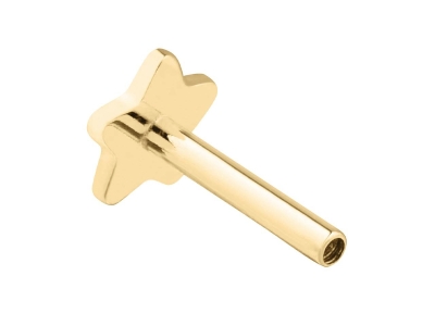 9ct Yellow Gold Star Labret Tube   4.5mm - Standard Image - 2