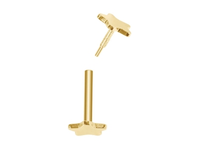 9ct Yellow Gold Star Labret Tube   4.5mm - Standard Image - 3