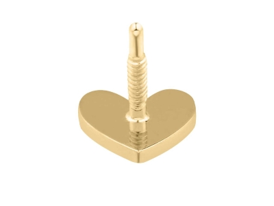 9ct Yellow Gold Heart Labret Post  4mm - Standard Image - 2