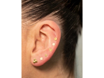 9ct Yellow Gold Heart Labret Post  4mm - Standard Image - 5