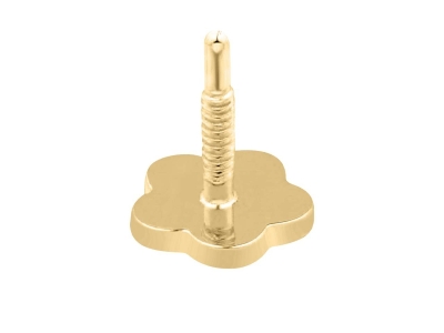 9ct Yellow Gold Plain Flower Labret Post 4mm - Standard Image - 2