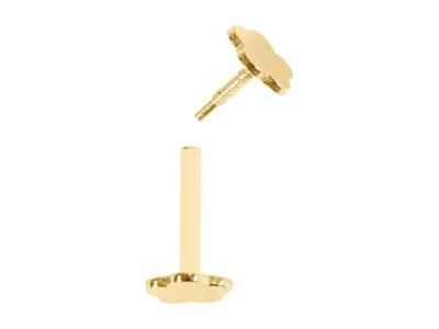 9ct Yellow Gold Plain Flower Labret Post 4mm - Standard Image - 3