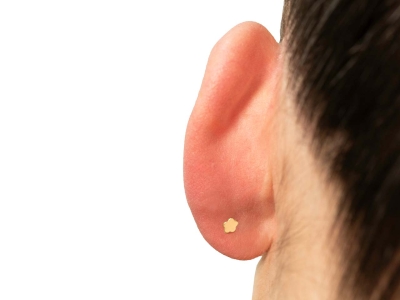 9ct Yellow Gold Plain Flower Labret Tube 3mm - Standard Image - 4