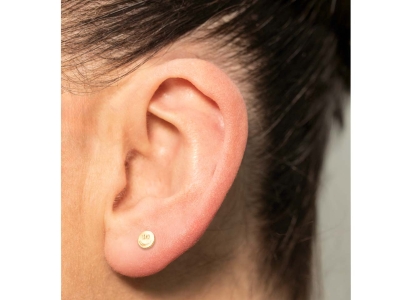 9ct Yellow Gold Smiley Face Labret Post 3mm - Standard Image - 4