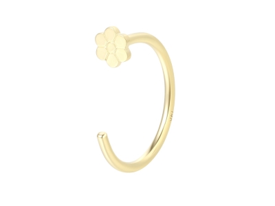 9ct Yellow Gold Open Hoop Flower   8mm