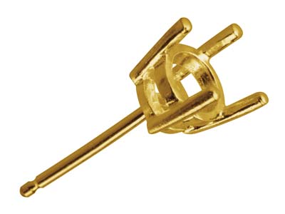 9ct Yellow Gold Round Double       Gallery 4 Claw Ear Stud 15pt - Standard Image - 1