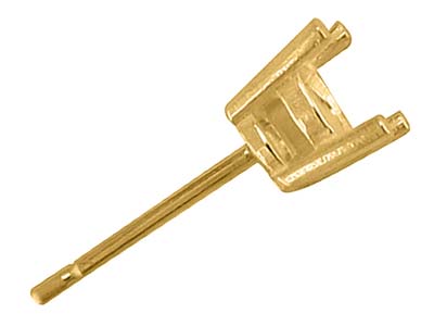 9ct Yellow Gold Round Double       Gallery 4 Claw Ear Stud 50pt - Standard Image - 2