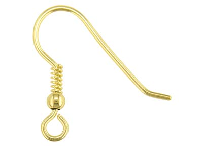 9ct Yellow Gold Hook Wire With Bead Light Weight