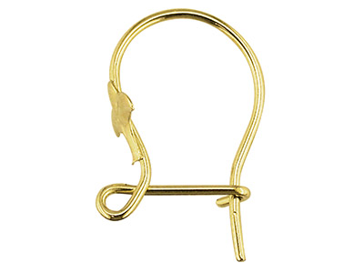 9ct Yellow Gold Safety Wire Fleur  De Lys, Standard Weight - Standard Image - 1