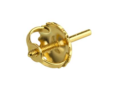 9ct Yellow Gold Threaded French     Wire And Scroll Medium Weight, 100% Recycled Gold - Standard Image - 3