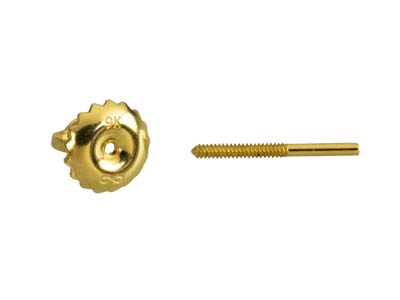 9ct Yellow Gold Threaded French     Wire And Scroll Medium Weight, 100% Recycled Gold - Standard Image - 5