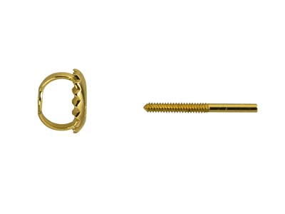 9ct Yellow Gold Threaded French     Wire And Scroll Medium Weight, 100% Recycled Gold - Standard Image - 6
