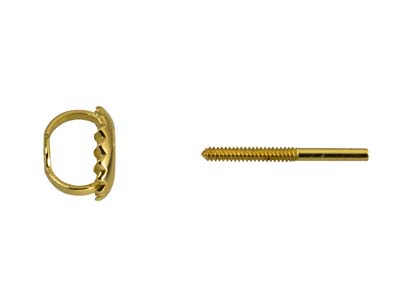 9ct Yellow Gold Threaded French    Wire And Scroll Heavy Weight, 100% Recycled Gold - Standard Image - 6